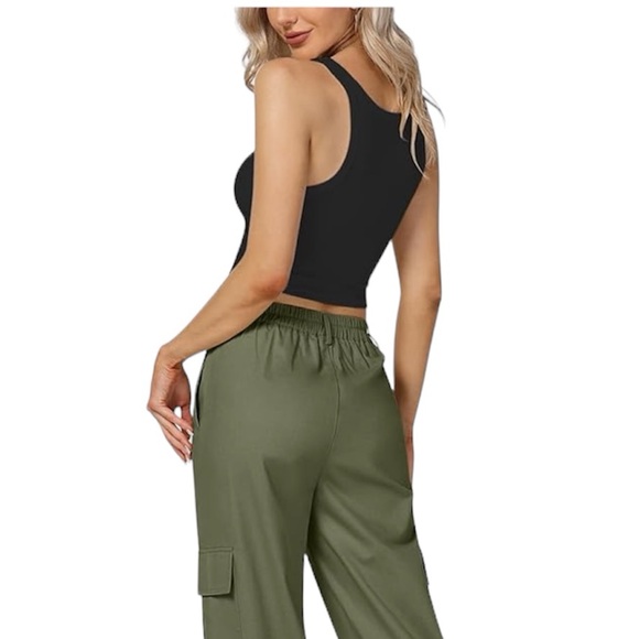 NWT•XXL•Clearflower Super Comfy Wide Leg Cargo Pants With Pockets - Picture 3 of 16